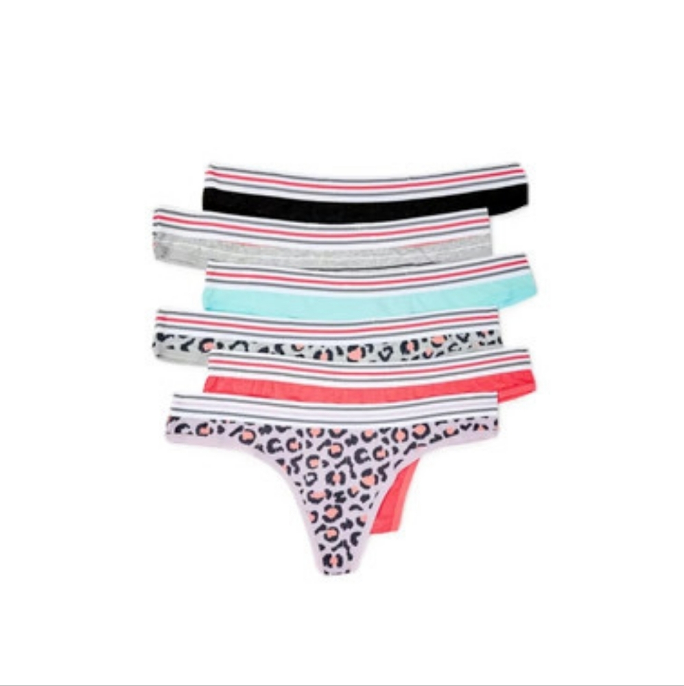 Secret Treasures Thongs Cotton Stretch Size Large NWT 6 Pair